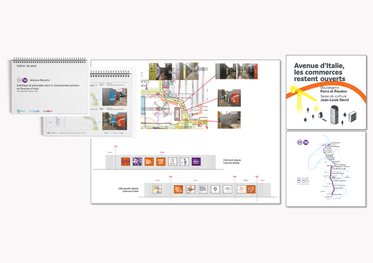 Réalisation d’une séquence d’habillage de palissades au niveau de la future station Maison-Blanche (Paris 13e)
